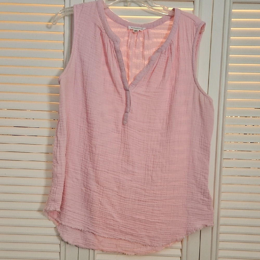 beachlunchlounge Pink Relaxed Cotton Tank Top